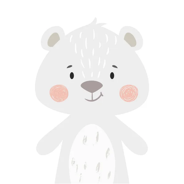 Medve baba nyomtatása. Aranyos állat. Hűvös teddybear illusztráció — Stock Vector
