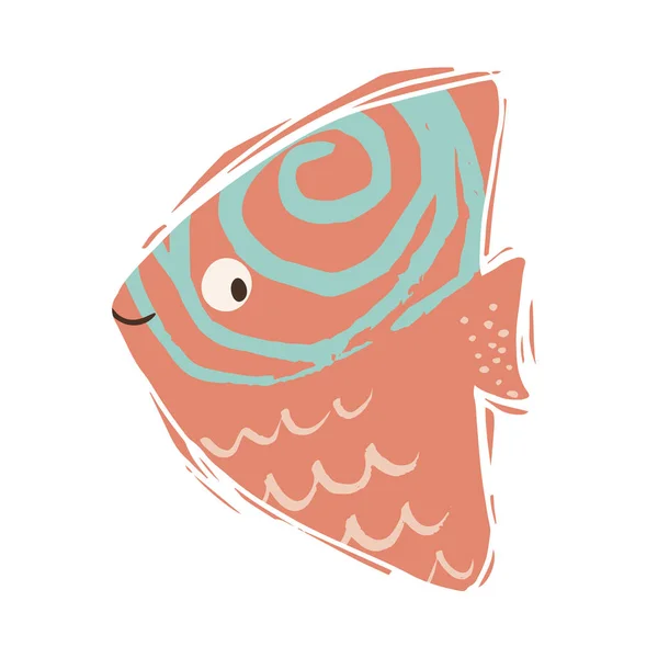 Ψάρια μωρό χαριτωμένο εκτύπωσης. Γλυκιά θάλασσα των ζώων. — Διανυσματικό Αρχείο