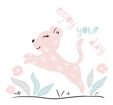 Leopar bebek kız sevimli desenli. Serin hayvanlarıyla