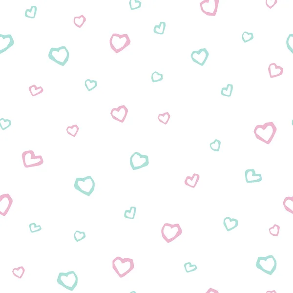 Hearts baby cute seamless pattern. Sweet cool illustration for nursery wallpaper, t-shirt, kids apparel, baby print, party. Simple girly design — Stock Vector