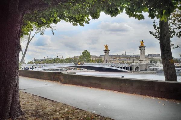 Ponte Alexandre Iii Sobre Sena Paris França — Fotografia de Stock