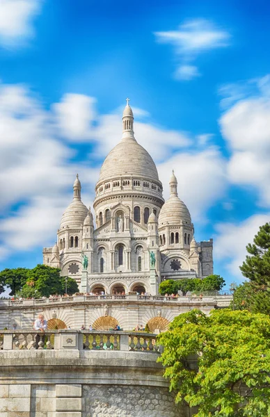 Basilica Sacré-Coeur, Montmartre, Paris, Fransa - Hdr görünümü.