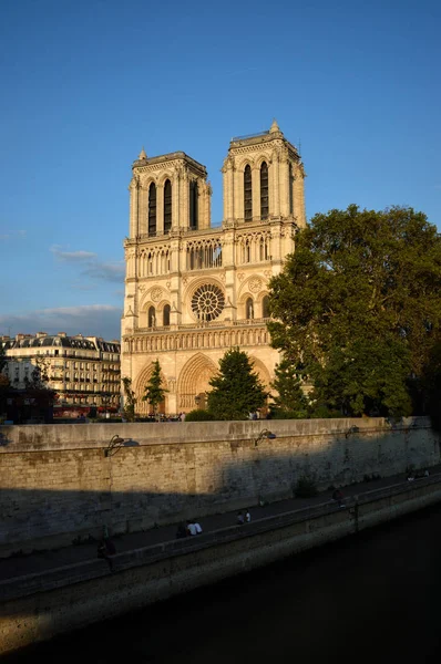 Notre Dame de Paris at sunset. — Stock Photo, Image