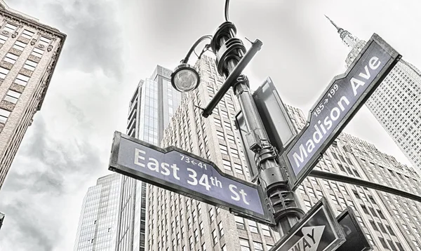 NYC street signs. — Stock Photo, Image