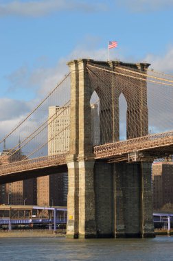 Brooklyn Köprüsü, günbatımı Zamanı.