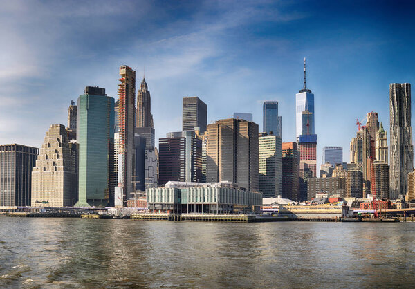 View of Lower Manhattan from East River.