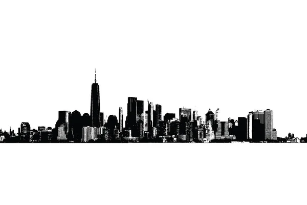 Manhattah skyline van silhouet. — Stockvector