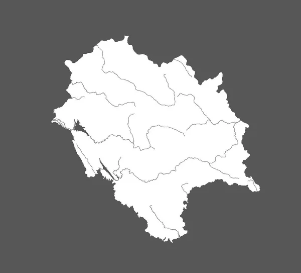 Índia Estados Mapa Himachal Pradesh Feito Mão Rios Lagos São — Vetor de Stock