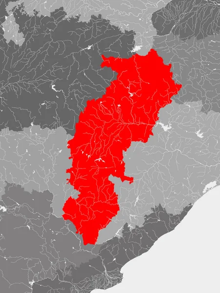 Índia Estados Mapa Chhattisgarh Feito Mão Rios Lagos São Mostrados — Vetor de Stock