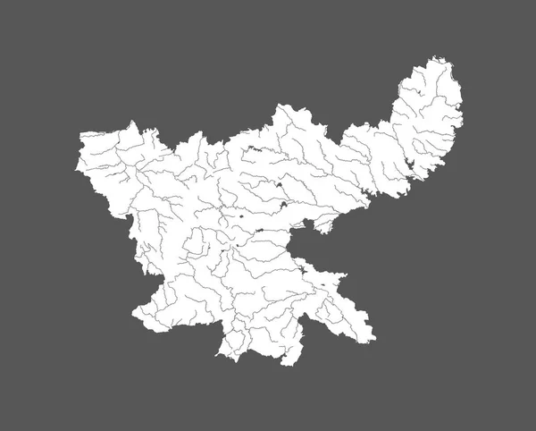 India States Mapa Jharkhand Hecho Mano Muestran Ríos Lagos Por — Vector de stock