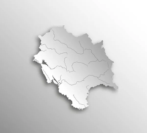 Índia Afirma Mapa Himachal Pradesh Com Efeito Corte Papel Feito —  Vetores de Stock