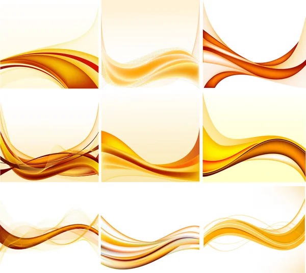 Abstract Wave Element Background Design Set — ストックベクタ