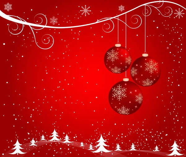 Navidad Vacaciones Nieve Rojo Invierno Fondo Diseño — Archivo Imágenes Vectoriales