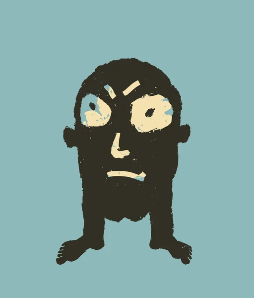 Mužská hlava-Toe zlo, namalované ilustrace — Stockový vektor