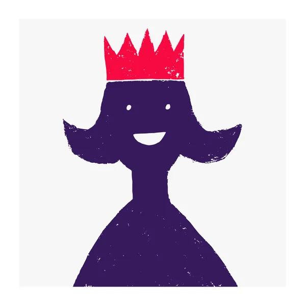 A woman with a crown. The queen smiles — Stock Vector