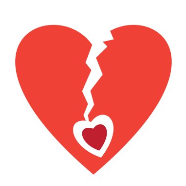 Kalp sembolü vektörü. Düz Çizim