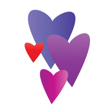 Kalp sembolü vektörü. Düz Çizim