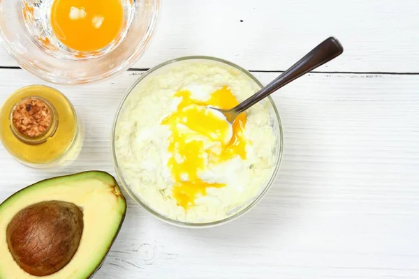 Natural Ingredients Smoothing Softening Hydrating Your Hair — Stock Photo, Image