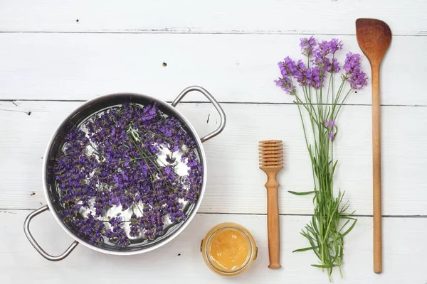Gemaakt Van Verse Aromatische Lavendel Bloemen — Stockfoto