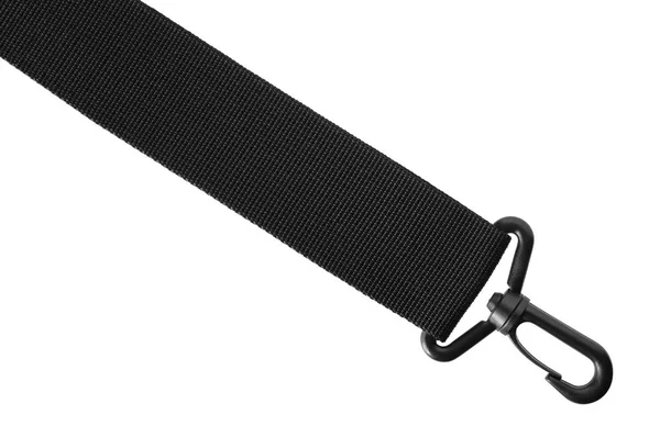 Ceinture Noire Lanière Sangle Corde Pendaison Fermoir Plastique Mousqueton Crochet — Photo