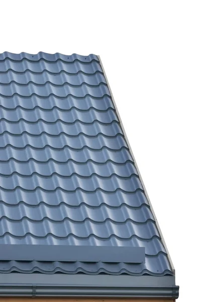Telha Aço Cinza Telhado Textura Fundo Gray Tiled Roofing Grande — Fotografia de Stock