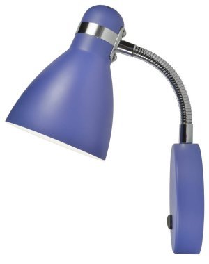 Ayrıntı, dikey kopya alanı, çağdaş metalik iç kavramı, toz boya Metal ve krom mavi duvar Aplik yatak boynu lamba, Modern yüzey monteli ev ışık fikstür, büyük detaylı izole portre Studio vurdu