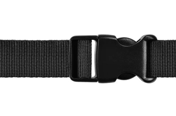 ブラック サイド リリース Acculoc バックル プラスチックの留め具 簡単なナイロン ベルト ロープ ロック — ストック写真
