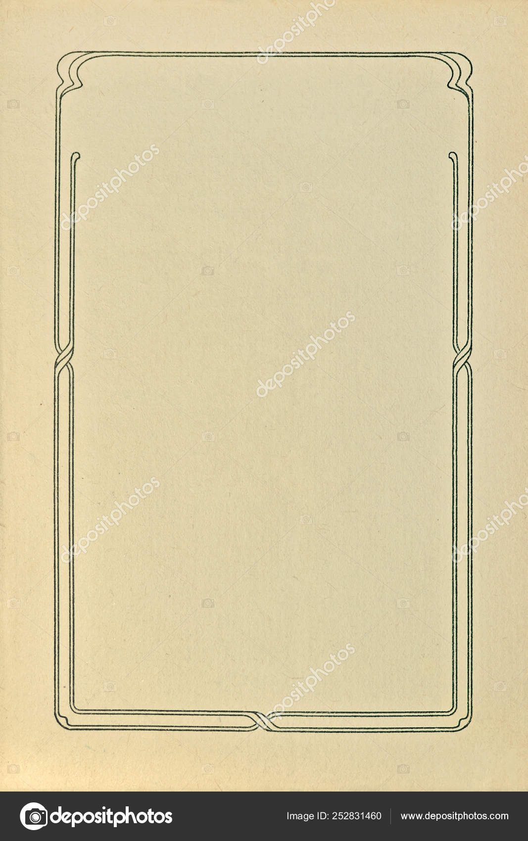 Blank Empty Beige Grunge Vintage Book Vignette Vertical Title Page Background Macro Old Aged Weathered Letterpress