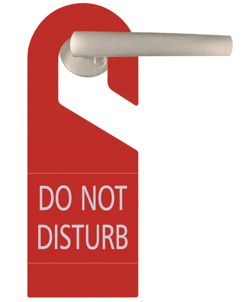Red Disturb Door Handle Cardboard Tag Vertical Isolated Hanger Sign — стоковое фото