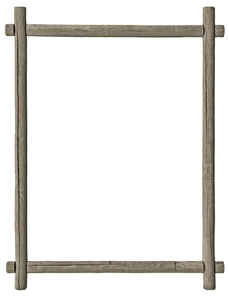 Blank Empty Signboard Frame Vertical Isolated Copy Space Grey Wooden — стокове фото