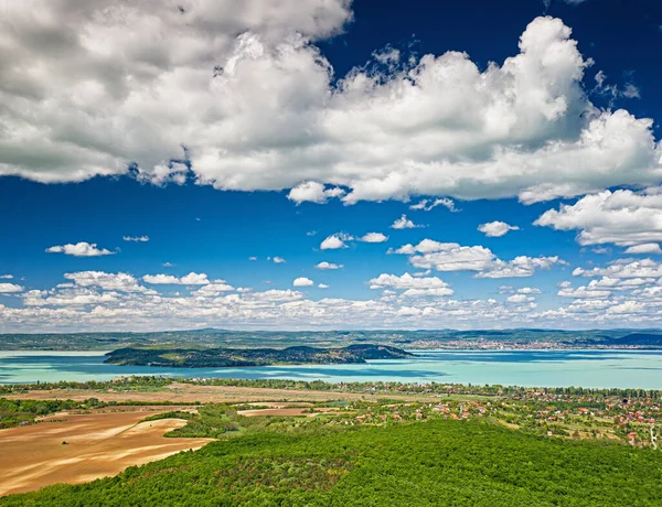Вид Воздуха Озеро Балатон — стоковое фото