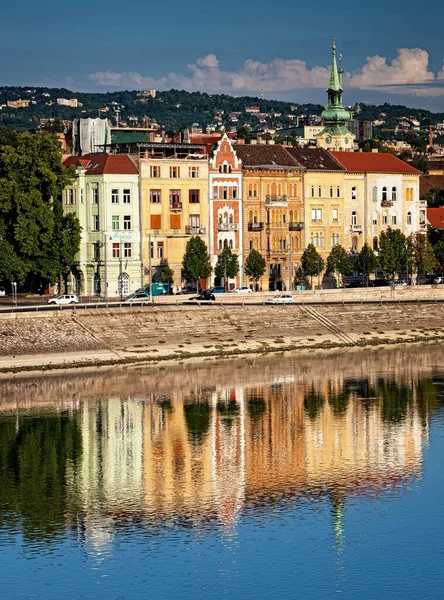 Schöne Häuser Entlang Der Donau Budapest Ungarn — Stockfoto