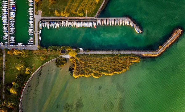 Vista Aérea Porto Lago Balaton — Fotografia de Stock