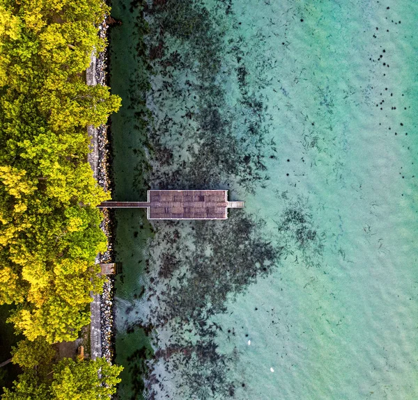 Vue Aérienne Sur Jetée Lac Balaton — Photo