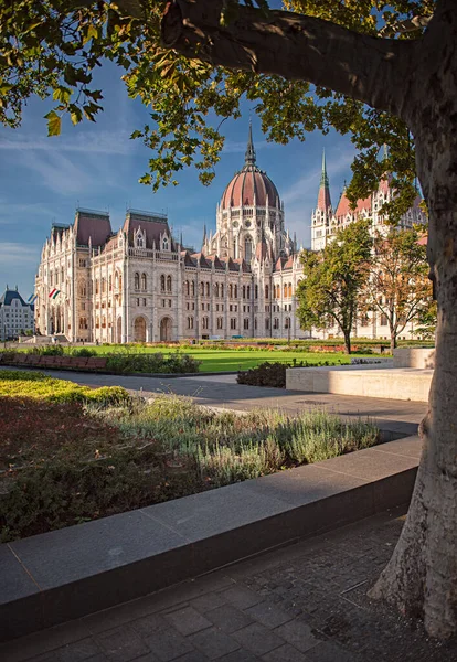 Węgierski Parlament Jesienią Budapeszt Węgry — Zdjęcie stockowe
