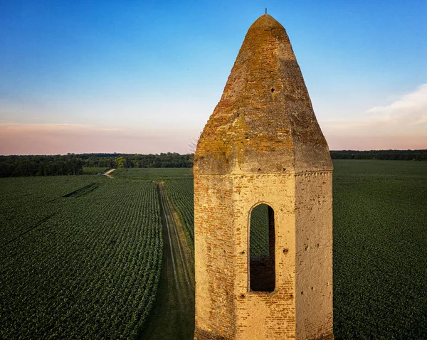 Ruintemple Somogyvamos Hungary Aerial Drone View — Stock Photo, Image