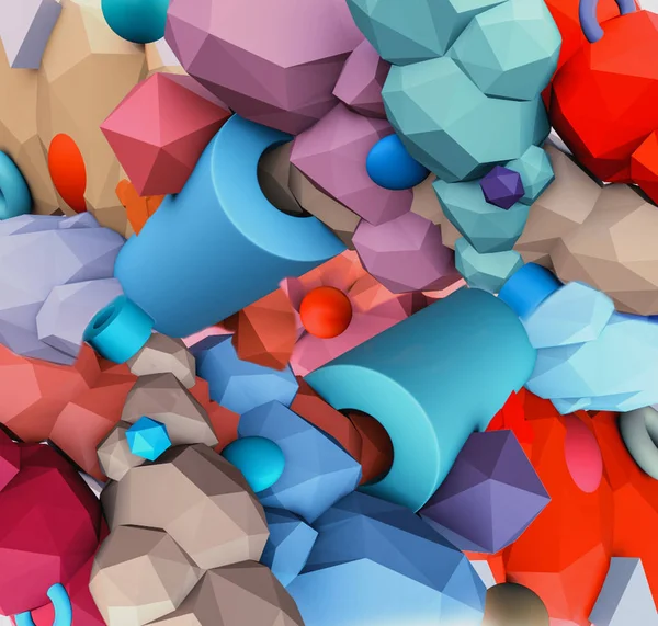 Figura Geometrica Multicolore Forma Geometrica Astratta Illustrazione — Foto Stock