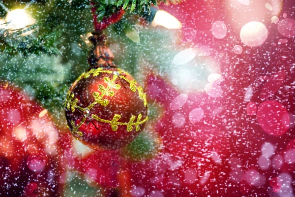 Fundo Natal Feria Árvore Natal Decorada — Fotografia de Stock