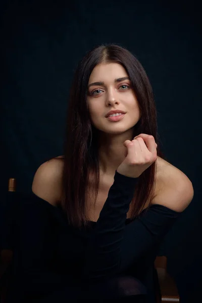 Beauty Portrait Young Woman Studio Stockfoto