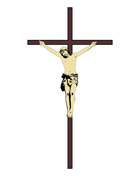 Jésus-Christ sur la croix — Image vectorielle