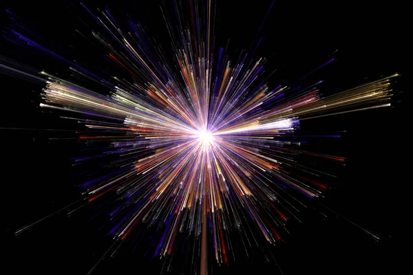 Ster Explosie Met Deeltjes Explosie Licht Burst — Stockfoto