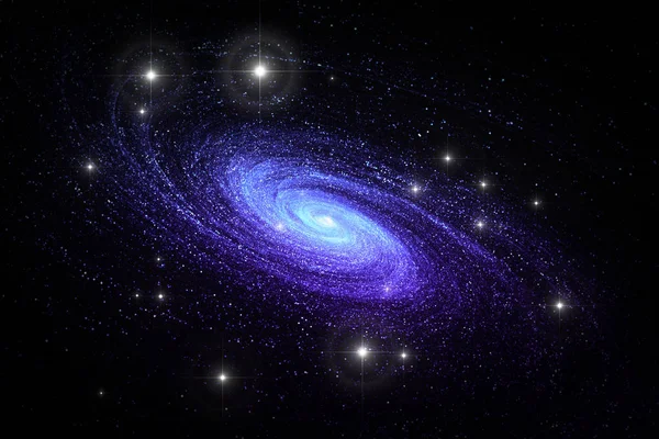 Космический Фон Спиральной Галактикой Звездами — стоковое фото