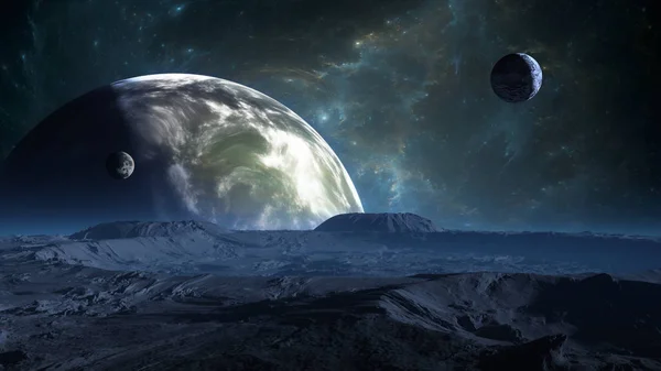 Exoplanet Extrasolar Planet Atmosphere Moon Illustration — Stock Photo, Image