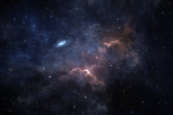 Space background with nebula and stars, illustration