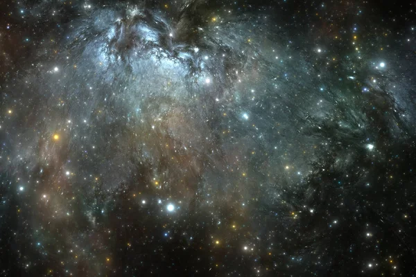 Fondo Espacial Con Nebulosa Estrellas Ilustración —  Fotos de Stock