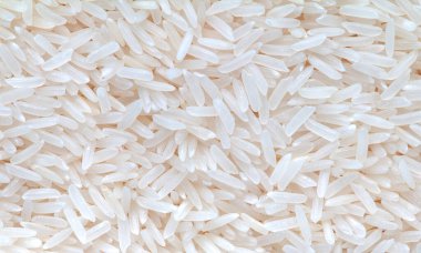Doğal uzun beyaz pirinç arka planı, detay