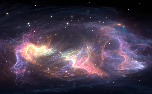Space Bakgrund Med Nebulosa Och Stjärnor Illustration — Stockfoto