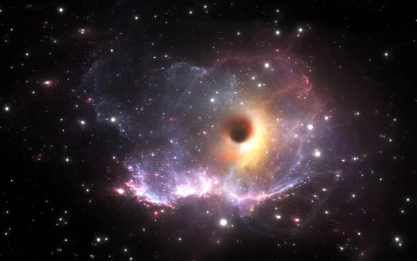 星雲のブラックホール 3Dイラスト — ストック写真