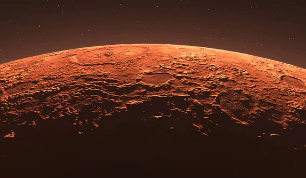 Marte Pianeta Rosso Superficie Marziana Polvere Nell Atmosfera Illustrazione — Foto Stock