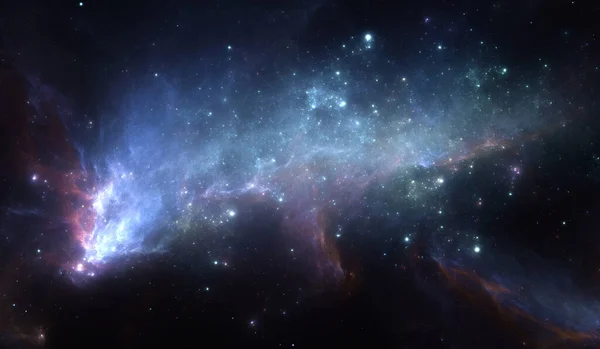 Космический Фон Планетарной Туманностью Звездами Иллюстрация — стоковое фото